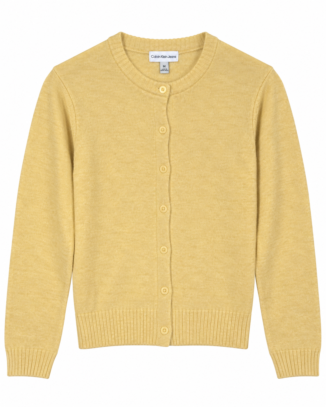 Colour: Pale Ochre | Flat product – Calvin Klein Jeans slim fit cardigan