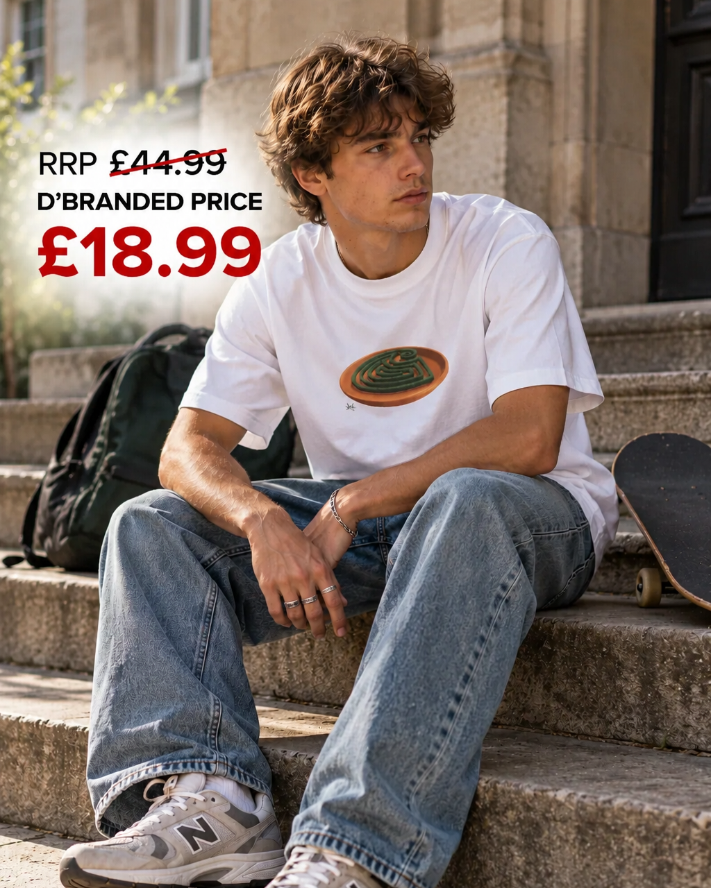 Colour: Off White | Carhartt WIP Spiral T-shirt student lifestyle RRP £44.99 D’BRANDED £18.99 Colour: Off White